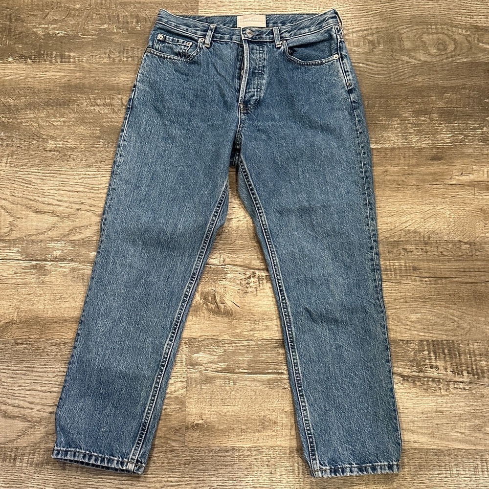 Everlane Women's High Rise Cheeky Straight Blue Jeans Size 27 Ankle